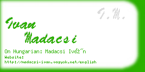 ivan madacsi business card